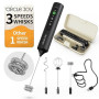 CIRCLE JOY Mousseur à lait Portable Rechargeable avec 3 Vitesses Variables, 3 Fouets et Boîte de Rangement, Mélangeur Électrique