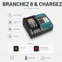 Waitley DC18RC Chargeur pour Makita 14.4V ~ 18V Batterie BL1860B BL1860 BL1850B BL1850 BL1840B BL1840 BL1415 BL1430