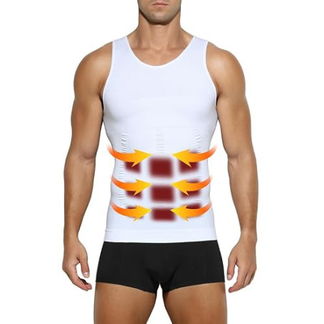 Casey Kevin T-Shirt de Compression Homme - Haut de Compression Respirant & Gainant - Débardeur pour Sport, Gym & Ventre Plat - G