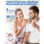Brosse À Dent Électrique Rotatives Adultes - Lot De 2 Brosses À Dents Rotatives avec 10 Têtes de Brosse et Étui de Voyage, 5 Mod