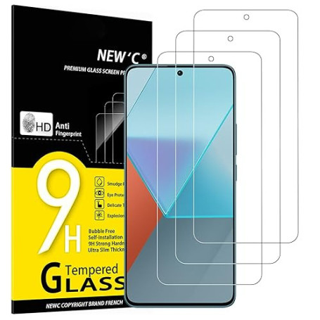 NEW'C Lot de 3, Verre Trempé pour Xiaomi Redmi Note 13 Pro 5G/4G, (non compatible Redmi Note 13 Pro+) Protection efficace contre