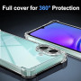 Tentoki 3 en 1 Coque et Verre Trempé pour Samsung Galaxy A07, [Coussin d'air Intégré] Anti-Jaunissement Souple TPU Bumper Coque