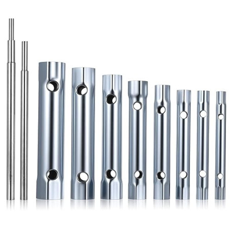 8 Pcs Clés Tubulaires et à Pipe, Cle a Pipe, Métriques 6 - 22 mm Cle a Tube pour Robinet Evier, Clés à Douille pour Robinet, Kit