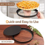 Sinnsally Moule a Tarte avec Fond Amovible,30CM Plat à Tarte,Moule a Tarte Cannelé Rond pour Quiche Gateau Tartelette,Revêtement