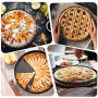 Sinnsally Moule a Tarte avec Fond Amovible,30CM Plat à Tarte,Moule a Tarte Cannelé Rond pour Quiche Gateau Tartelette,Revêtement