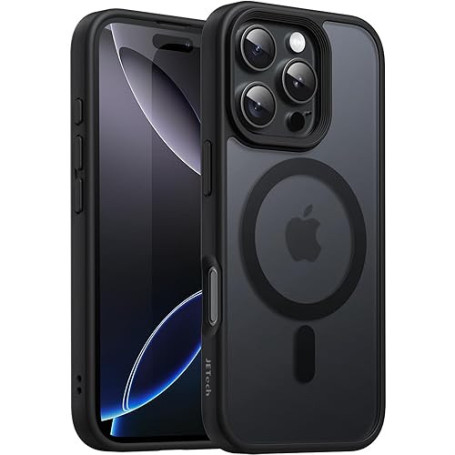 JETech Coque Magnétique pour iPhone 16 Pro Max 6,9 Pouces Compatible avec MagSafe, Étui Housse Dos Translucide Mat Fine Antichoc
