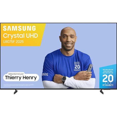Samsung TV 65 Pouces Crystal UHD 65U8075F 4K Smart TV, Bluetooth, WiFi, Airplay, Crystal Processor 4K, HDR, Q-Symphony, Knox Sec