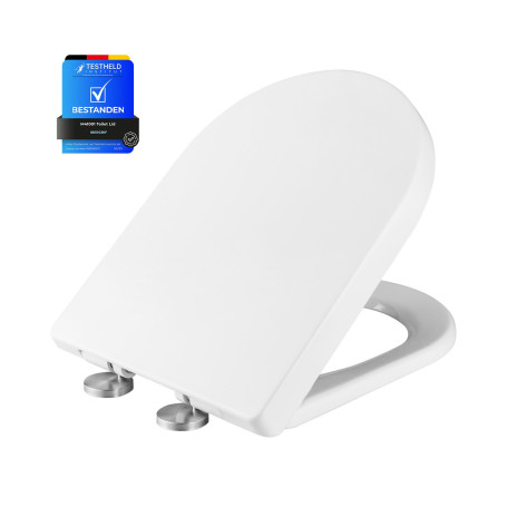 Ibergrif M41001, Abattant WC Forme D, Cuvette Toilette avec Frein de Chute, Lunette WC avec Fermeture en Douceur, Lunette de Toi