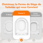 Ibergrif M41001, Abattant WC Forme D, Cuvette Toilette avec Frein de Chute, Lunette WC avec Fermeture en Douceur, Lunette de Toi