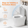 Ibergrif M41001, Abattant WC Forme D, Cuvette Toilette avec Frein de Chute, Lunette WC avec Fermeture en Douceur, Lunette de Toi