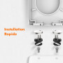 Ibergrif M41001, Abattant WC Forme D, Cuvette Toilette avec Frein de Chute, Lunette WC avec Fermeture en Douceur, Lunette de Toi