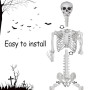 SIFOEL Squelette d'halloween 240cm Géant avec Articulations Mobiles en Plastique Posable Réaliste pour Décoration d'halloween