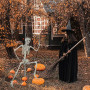 SIFOEL Squelette d'halloween - 165 cm - Taille réaliste - Squelette Humain - avec articulations Mobiles - Décoration de Maison h