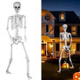 SIFOEL Squelette d'halloween 240cm Géant avec Articulations Mobiles en Plastique Posable Réaliste pour Décoration d'halloween