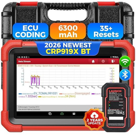 LAUNCH X431 CRP919XBT Valise Diagnostic Auto Multimarque, ECU Coding, Contrôle Bidirectionnel, 45+ Service, Diagnostic sans Fil