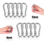 10 Mousquetons en Acier INOX 304 LISOPO Petit Mousqueton 40 mm x 4 mm Mousqueton de Fixation avec Fermeture à Clip pour Les Outi