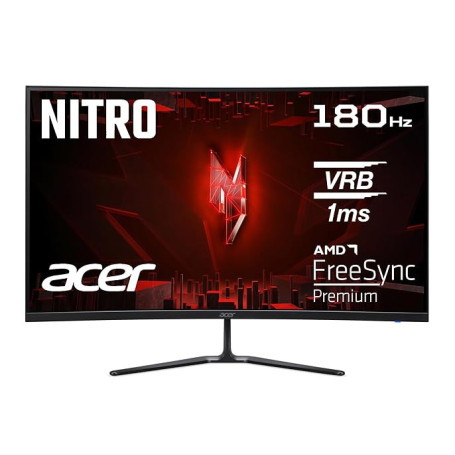 Acer Nitro ED320QRS3biipfx, Écran PC Gaming incurvé 31.5" FullHD VA, 180Hz (1920x1080, 16:9, AMD FreeSync Premium, 1ms (VRB), 25