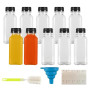 Yzpklhw Lot de 10 bouteilles de jus en plastique de 250 ml avec couvercles inviolables, vides et réutilisables, pour lait, eau,