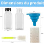 Yzpklhw Lot de 10 bouteilles de jus en plastique de 250 ml avec couvercles inviolables, vides et réutilisables, pour lait, eau,