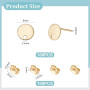 UNICRAFTALE 100 pièces 8mm 304 boucles D'Oreilles en Acier Inoxydable Résultats Plat Rond Oreille Goujon Doré Composants pour Fe