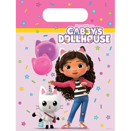 Gabby Dollhouse Lot de 6 sacs surprise en plastique Multicolore 23 x 16,5 cm