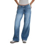 Fisoew Jean baggy pour femme, jambe large, taille moyenne, coupe droite, coupe ample