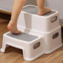 Marche Pied Enfant, metaheim Tabouret Robuste à 2 Niveaux pour la Salle de Bain, Lavabo et Toilette, Anti-basculement et Antidér