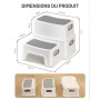 Marche Pied Enfant, metaheim Tabouret Robuste à 2 Niveaux pour la Salle de Bain, Lavabo et Toilette, Anti-basculement et Antidér