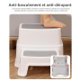 Marche Pied Enfant, metaheim Tabouret Robuste à 2 Niveaux pour la Salle de Bain, Lavabo et Toilette, Anti-basculement et Antidér