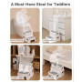 Marche Pied Enfant, metaheim Tabouret Robuste à 2 Niveaux pour la Salle de Bain, Lavabo et Toilette, Anti-basculement et Antidér