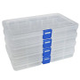 DUOFIRE Boîte De Rangement Plastique Bijoux Outils Ajustable à Usages Multiples Récipient (15 Compartiments x 4, Transparent)