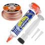 BEEYUIHF 10cc/10mL Seringue flux de pâte à souder avec 2.5 mm 3 Mètre Tresses à Dessouder pour PCB/IC/BGA/SMD Électroniques Soud