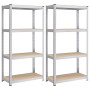 SONGMICS Lot de 2, Étagère de Rangement à 4 Niveaux, 40 x 80 x 160 cm, Capacité 520 kg, Planches Réglables, Style Industriel, po