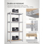 SONGMICS Lot de 2, Étagère de Rangement à 4 Niveaux, 40 x 80 x 160 cm, Capacité 520 kg, Planches Réglables, Style Industriel, po