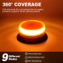 antom Gyrophare LED Sans Fil Rechargeable 12V-24V orange phare d’avertissement clignotant magnétique 9 Modes de Flash avec avec