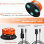 antom Gyrophare LED Sans Fil Rechargeable 12V-24V orange phare d’avertissement clignotant magnétique 9 Modes de Flash avec avec
