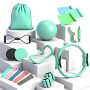 Kit Pilates Maison Complet, Anneau de Pilate 14 Pouces, Ballon Pilate, Poids Poignet et Poids Cheville réglables, Bande Élastiqu