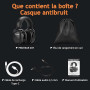 PROHEAR 037 Bluetooth 5.4 Casque Anti Bruit, Musique Protection Auditive Rechargeable avec Sac Transport, Cache-Oreilles de Prot