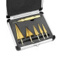 QWORK® 5 Tailles Foret Étagé HSS 4241-4-12mm/3-13mm/4-20mm/5-35mm/4-32mm - pour Plaques Métalliques/Bois/Plastique