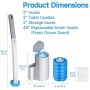 ANOMM Kit de Brosse WC avec 48 Recharges et 2 Support, Manche Allongé, Brosse Toilette WC Jetable Murale, pour Cuvette, Salle de
