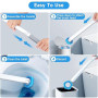 ANOMM Kit de Brosse WC avec 48 Recharges et 2 Support, Manche Allongé, Brosse Toilette WC Jetable Murale, pour Cuvette, Salle de