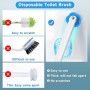 ANOMM Kit de Brosse WC avec 48 Recharges et 2 Support, Manche Allongé, Brosse Toilette WC Jetable Murale, pour Cuvette, Salle de