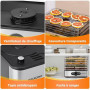 Aigostar Deshydrateur Alimentaire avec 5 Plateaux, Déshydrateur sans BPA, Minuterie 99h et Température 35-75 °C, Écran LED, 240W