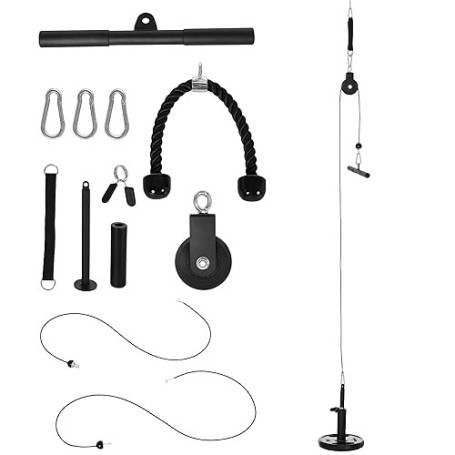 SPORTNOW Système de poulie de Musculation - système de poulie d'entraînement des Triceps pour Traction LAT Biceps, Triceps, épau