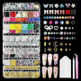 Wosyoodo Lot de 6 Boîtes de Breloques pour Ongles, Strass Ongle pour Nail Art, 3D Décoration d'ongles, Micro Caviar pour Ongles,