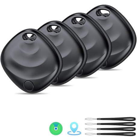Nouveau [Certifié Apple MFi] (iOS Uniquement) Air Tracker Tags Lot de 4, Hoxe Bluetooth 5.3 Traceur Compatible Apple Localiser A
