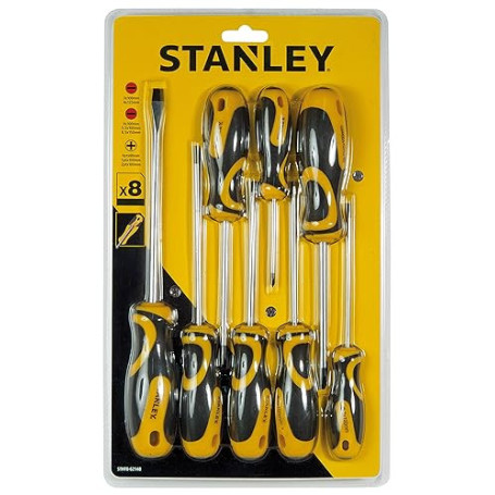 STANLEY, Ensemble Bi-Matériau 8 Tournevis, Jaune/Noir. STHT0-62148