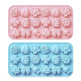 SYEYCW 2 Pièces Moules à Fondants Fleurs Silicone, Moule a Chocolat 18 Cavités en Forme de Feuille de Fleur, pour Bricolage pour