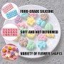 SYEYCW 2 Pièces Moules à Fondants Fleurs Silicone, Moule a Chocolat 18 Cavités en Forme de Feuille de Fleur, pour Bricolage pour