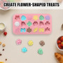 SYEYCW 2 Pièces Moules à Fondants Fleurs Silicone, Moule a Chocolat 18 Cavités en Forme de Feuille de Fleur, pour Bricolage pour